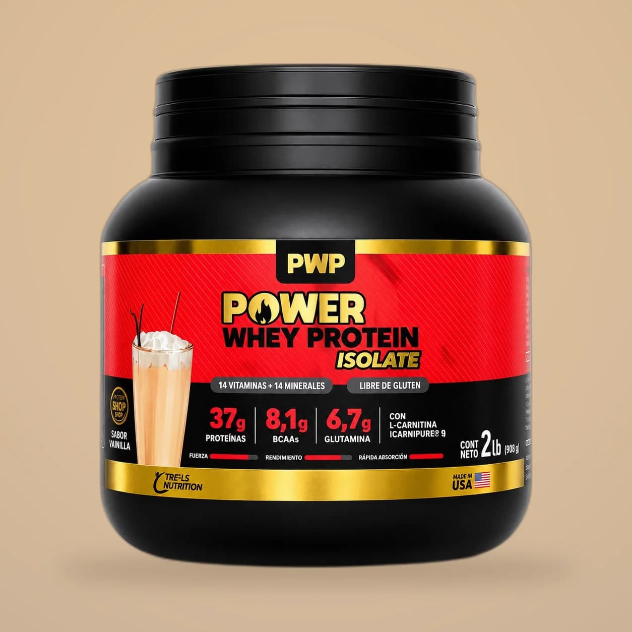 PWP Power Whey Protein Isolate 2lb — Vainilla